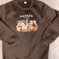 My Heroes Academia Men's Size Extra Large Sweatshirt Anime GOKU MONKEY D. LUFFY MIDORIYA