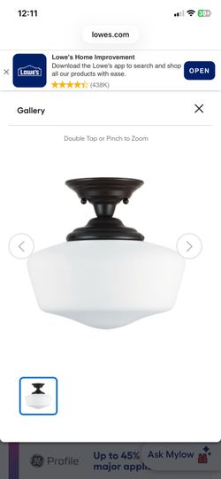 Sea Gull Lighting Academy 1-Light 13-in Heirloom Bronze Flush Mount Light