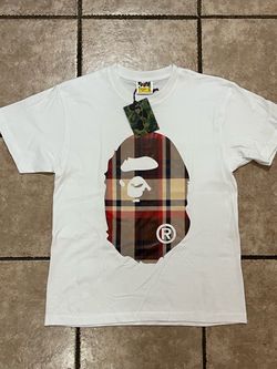 BAPE Plaid Ape Head White T-Shirt – Front & Back Graphic