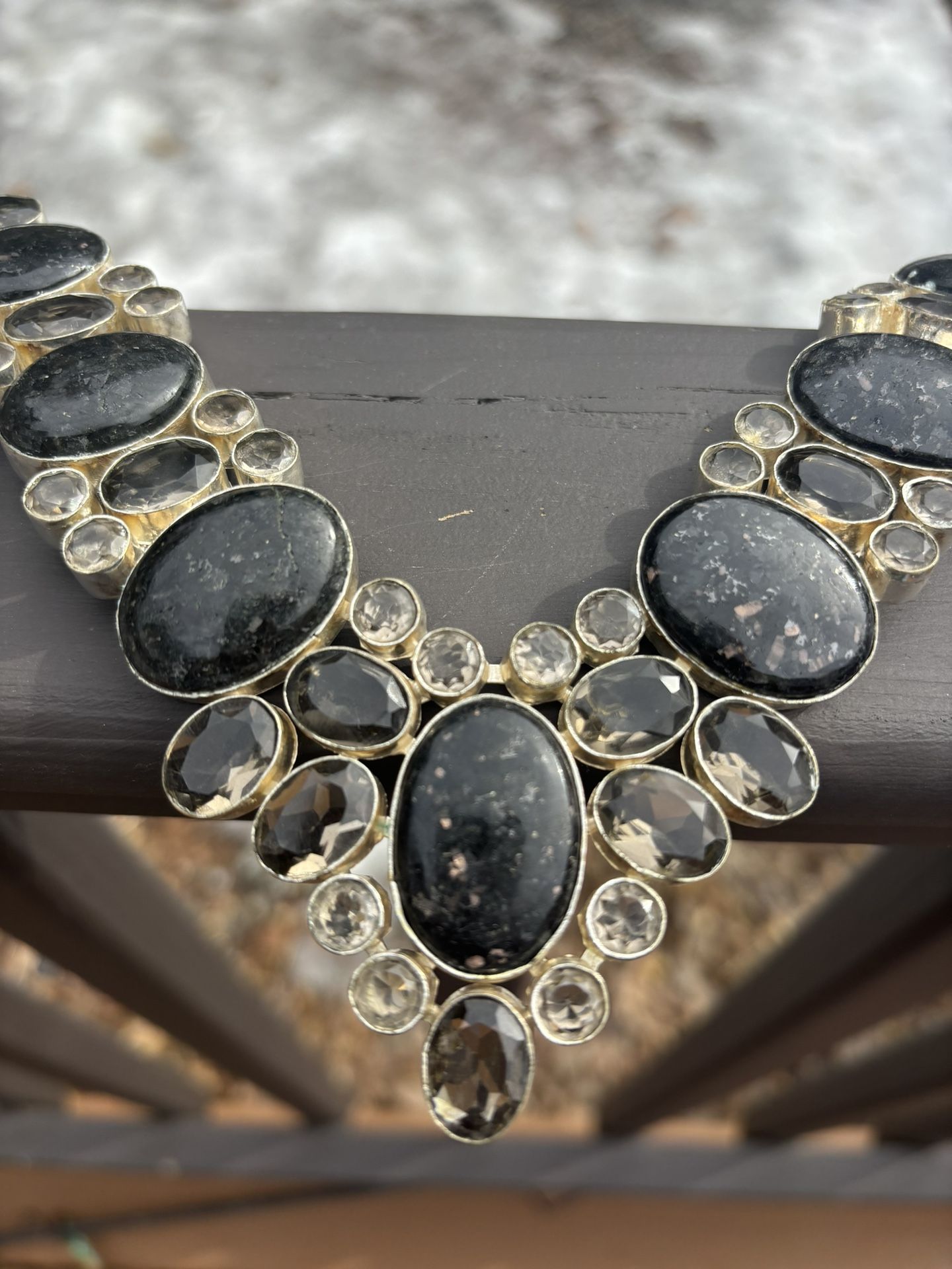 Incredible Nuuminte and Smokey Quartz Sterling Necklace