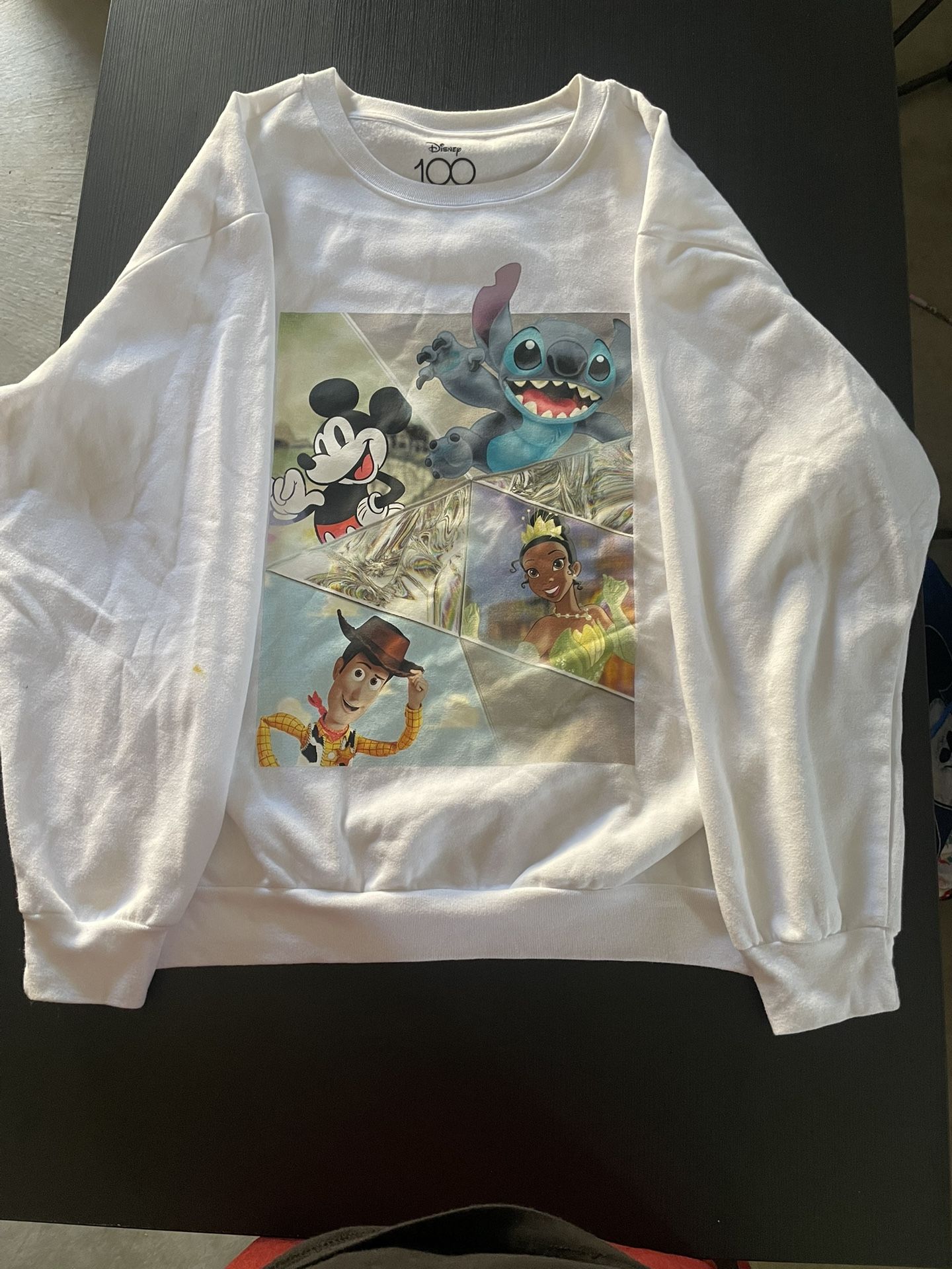 Disney 100 Sweatshirt White Women's Size 3X : Mickey Lilo Woody Pixar