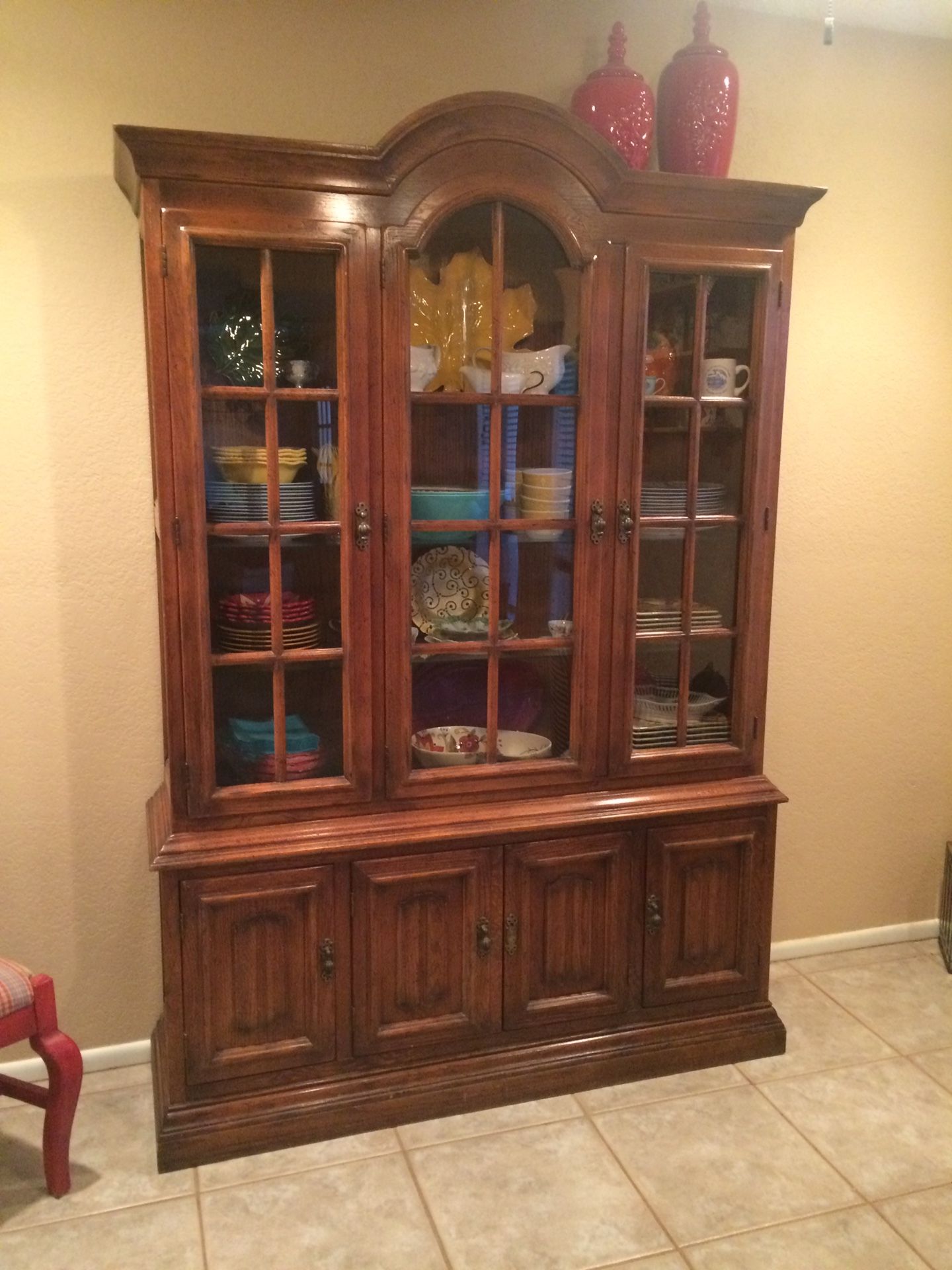 Medium Oak China Cabinet