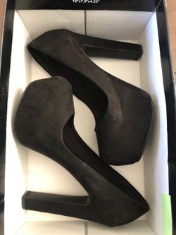 Black suede H&M high heels