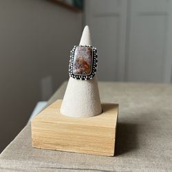 Crazy Lace Agate Adjustable Ring ( firm on price ) 