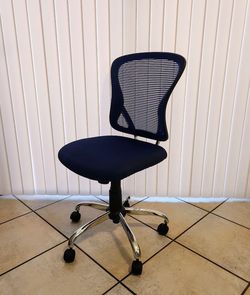Navy Blue Mesh Mid-Back Armless Office Chair (Brenton Studio) 
