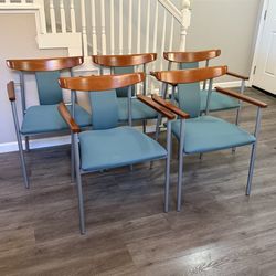 5 Gunlocke VILI MCM style wide chairs 24”W x 21.5”D x 32”T  Seat height 19” Pick up in Rocklin / price is firm Price is for all