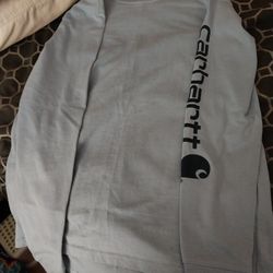 Men's Carhartt Long Sleeve Blue Shirt Loose Fit Size Medium 8/10 12 Dollars 