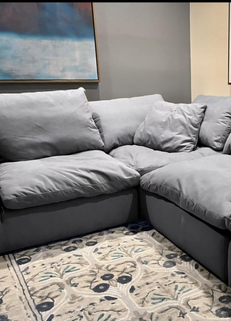 Gray Cloud Modular Sectional Couch Sofa
