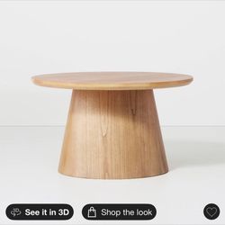 Round Wood Pedestal Coffee Table - Natural - Hearth & Hand™ with Magnolia Round Wood Pedestal Coffee Table - Natural - Hearth & Hand™ with Magnolia