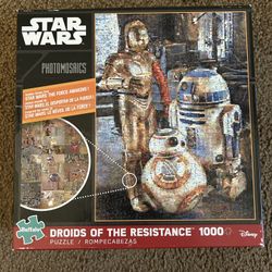 STAR WARS Photomosaics PUZZLE: “DROIDS OF THE RESISTANCE,” New In Box, By Buffalo Puzzles