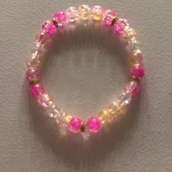 Pink Glass Bead Bracelet 