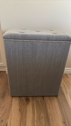 Gray  Storage  with Nailhead Trim 23” x 12” x 12”