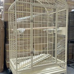 X Large 36” x 26” x 65”H Dome Top Parrot Bird Cage With Rolling Wheel 