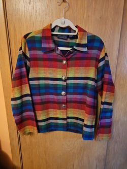 Rainbow Willow Ridge Blazer Top Shirt Button Down Vintage 