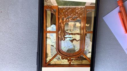 Solid wood handcarved door