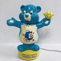 Vintage 1991 Care Bears Bedtime Bear blue yellow nightlight lamp works