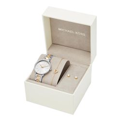 Michael Kors Women's Pyper Two-Tone 32mm Watch and Jewelry Gift Set MK1041