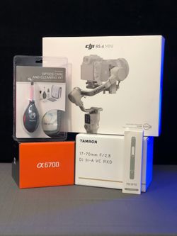 a6700 Mirrorless With Tamron 17-70mm f/2.8 Di III-A VC RXD, DJI RS 4 Mini Handheld Gimbal Stabilizer and Cleaning Kit Pro