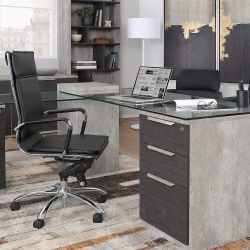 L Shaped Glass Desk -Scandinavian Designs 