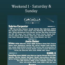 (2) Coachella Weekend 1 - Saturday & Sunday Portion