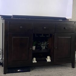 Wine/TV Stand Cabinet, Solid Wood