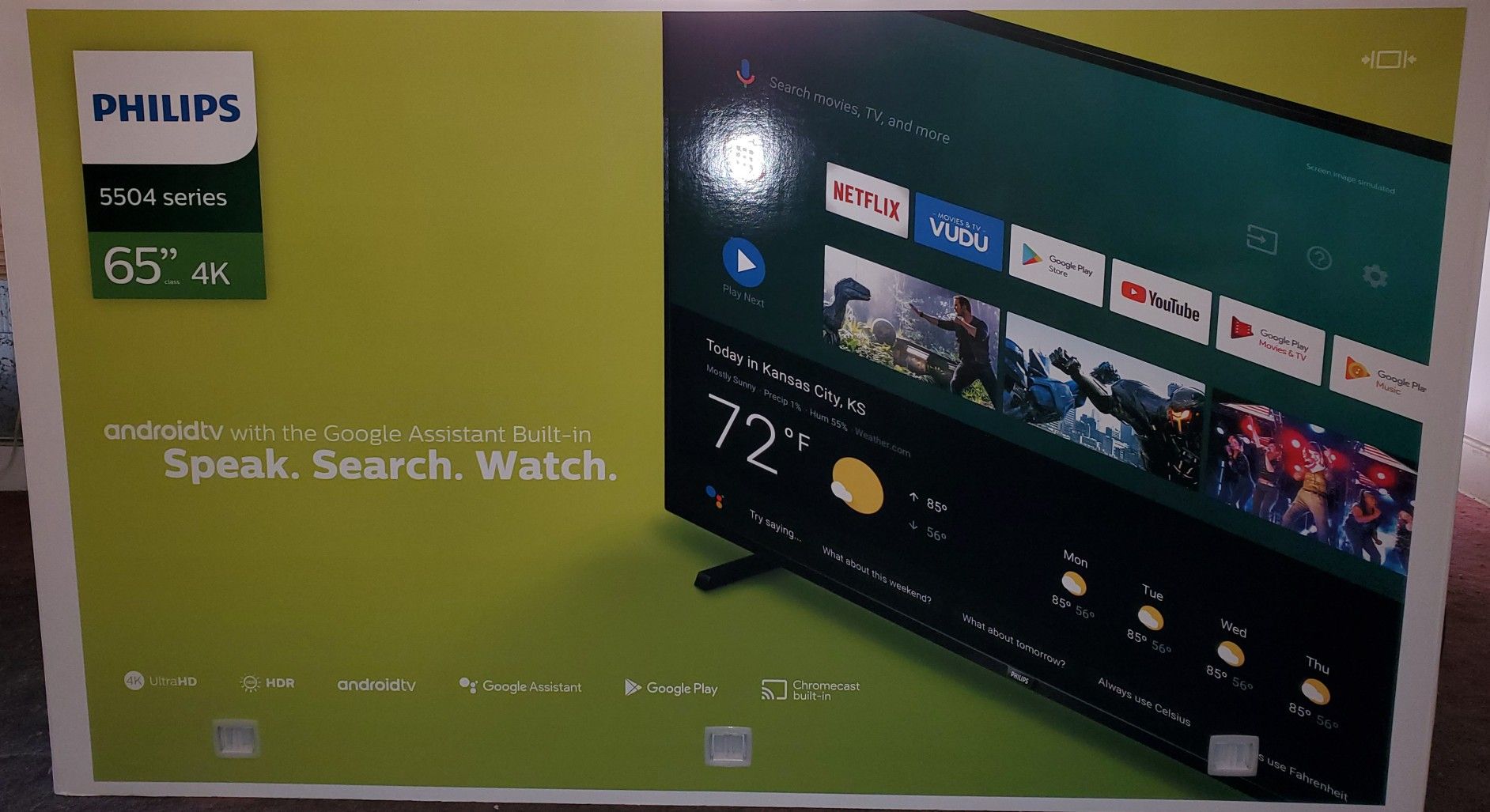 65 "Philips 5504 Series 4K Android TV