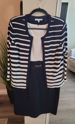 Studio One New York Navy Dress and Jacket Set Size 16