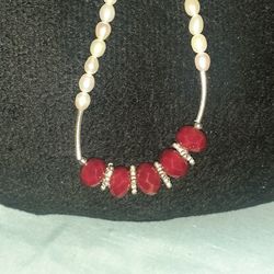 Ruby And Pearl Necklace