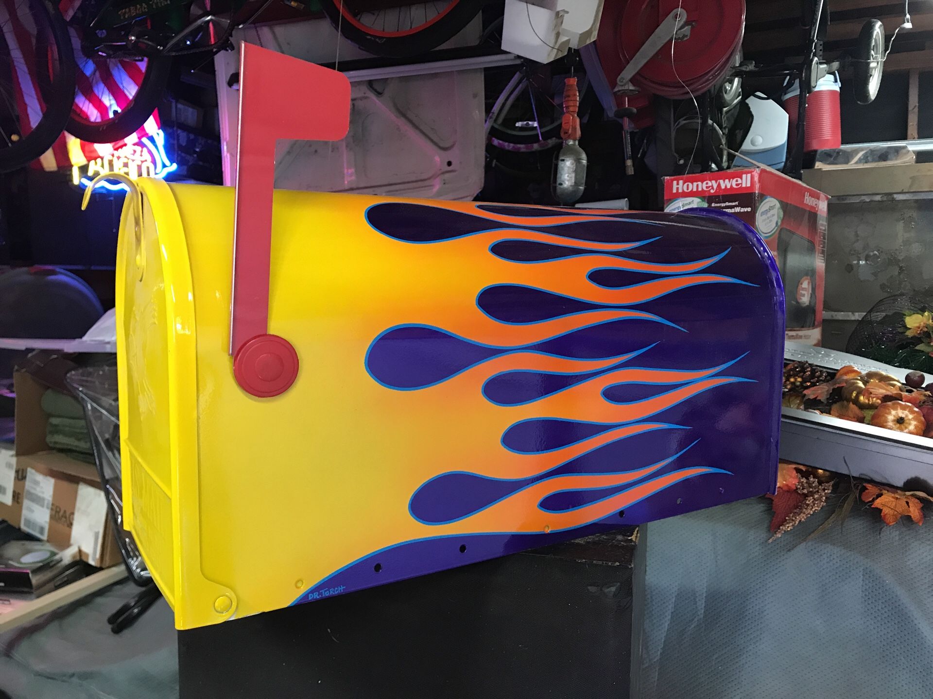 Custom Flamed Mailbox