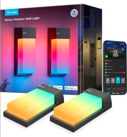 NEW Govee Outdoor RGBIC Smart Wall Lights 2-Pack – 1500LM WiFi LED Porch Lights