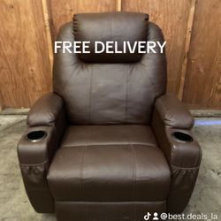 Leather Recliner Swivel Rocking Massage Chair - Free Delivery