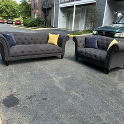 FREE DELIVERY - Gray Sofa Couch Set 