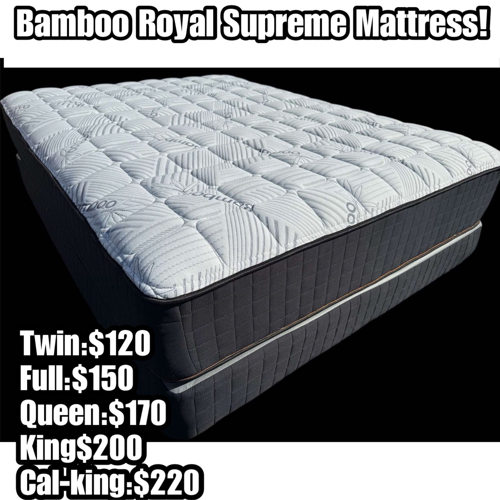 Queen Royal Bamboo Supreme Mattress!