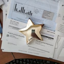 Star Paperweight With Box. 