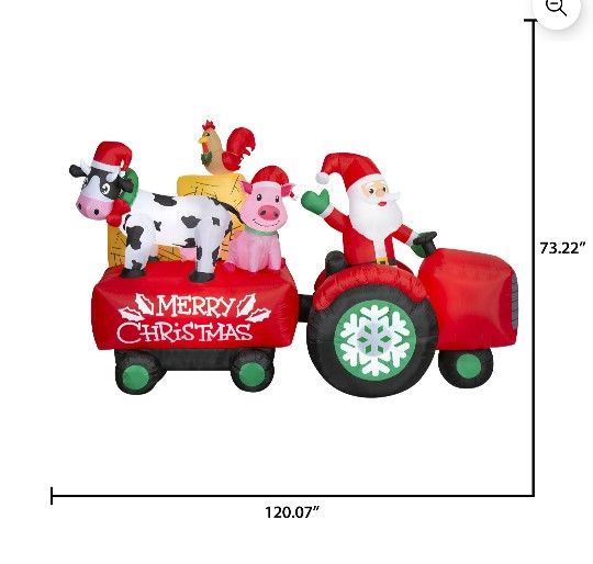 Farm Theme Holiday Yard Decoration - Santa, Cow, Pig Inflatable