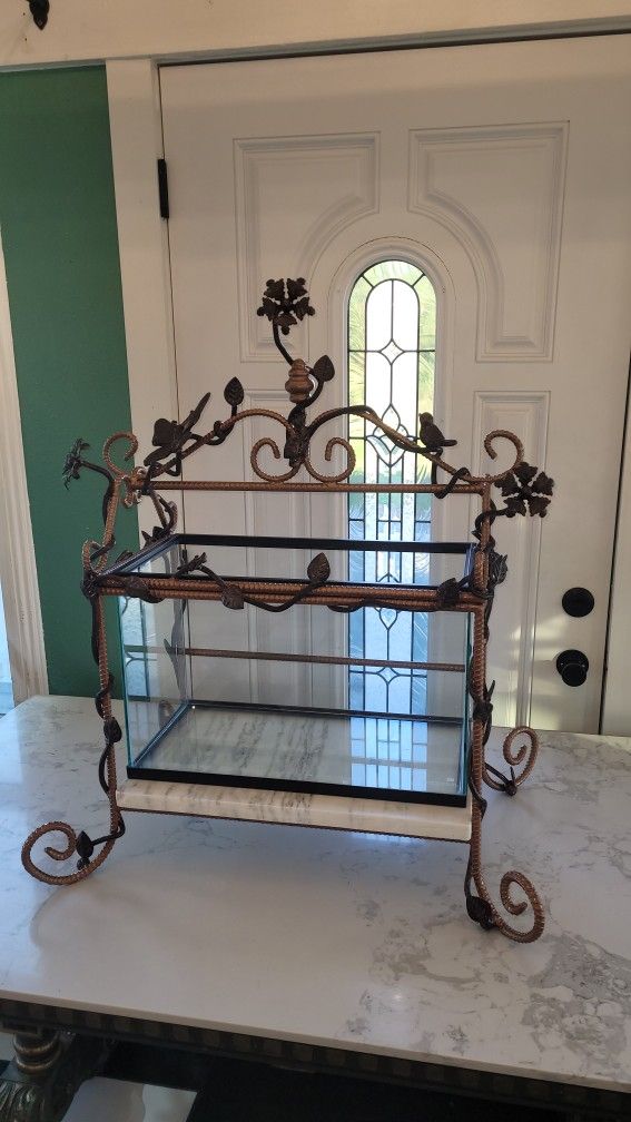 Victorian-Inspired Aquarium with Ornamental Stand