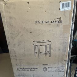 Nathan James Hylie Counter-height Upholstered Stool