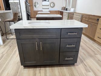 45” left sink vanity solid wood