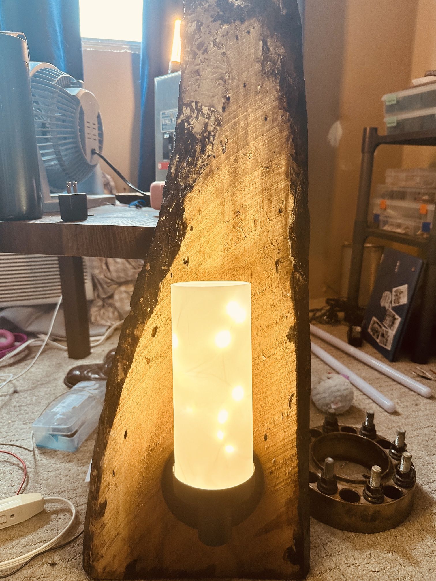 Live edge Wood Wall Mounted Lamp