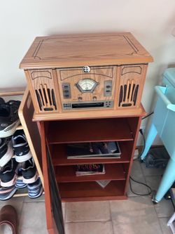 Nostalgic brand record player and cd