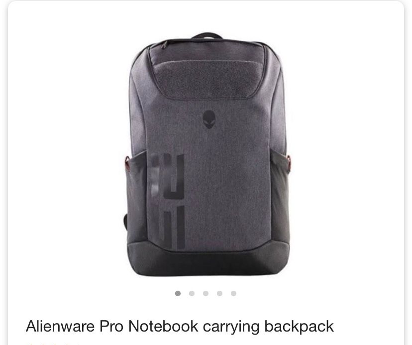 New Alienware pro notebook carrying backpack