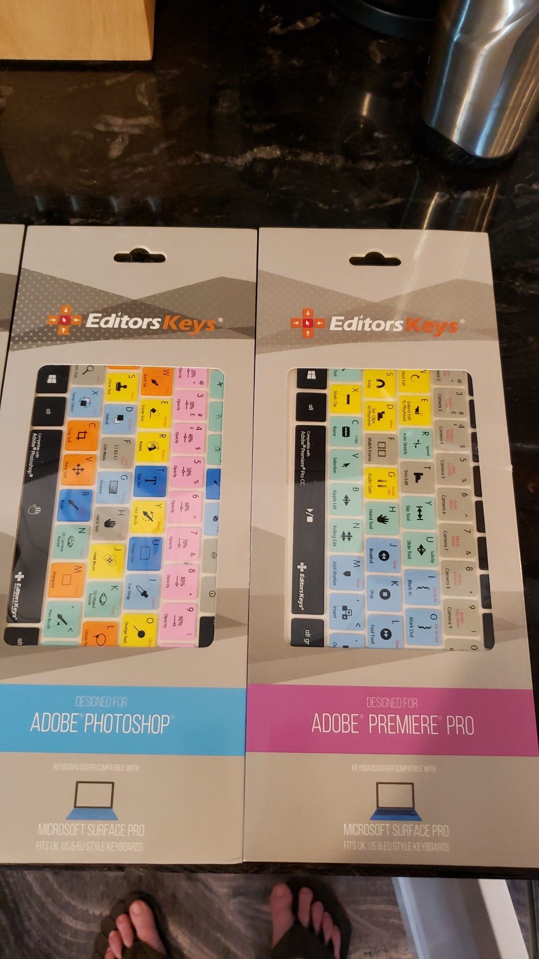 Editors Keys Keyboard Covers for Adobe Photoshop, Lightroom, Premier Pro & Audition for Surface Pro 3-9