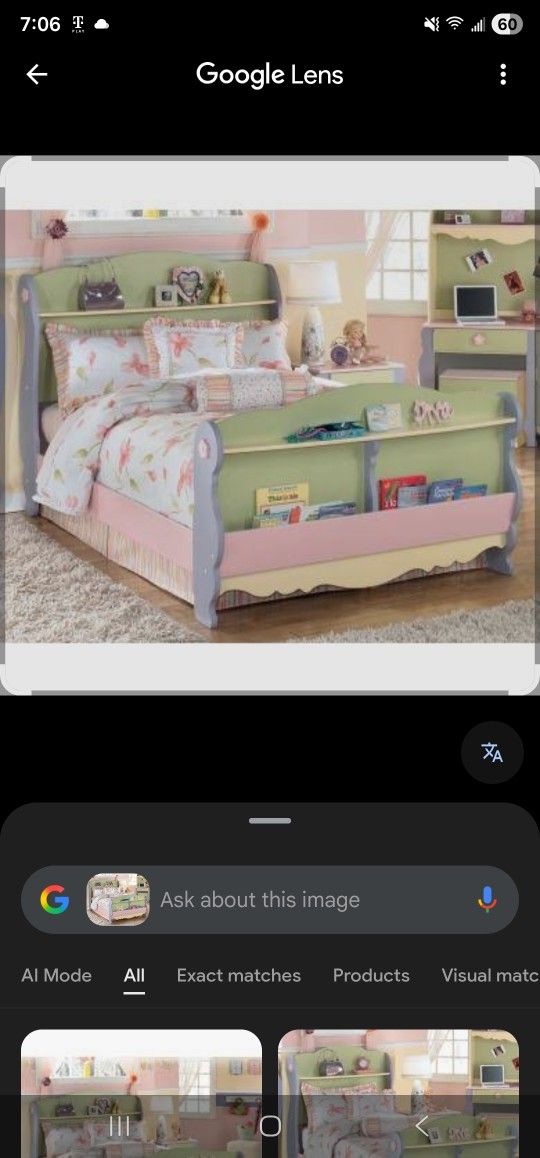 full size  girl bed frame  and box spring 