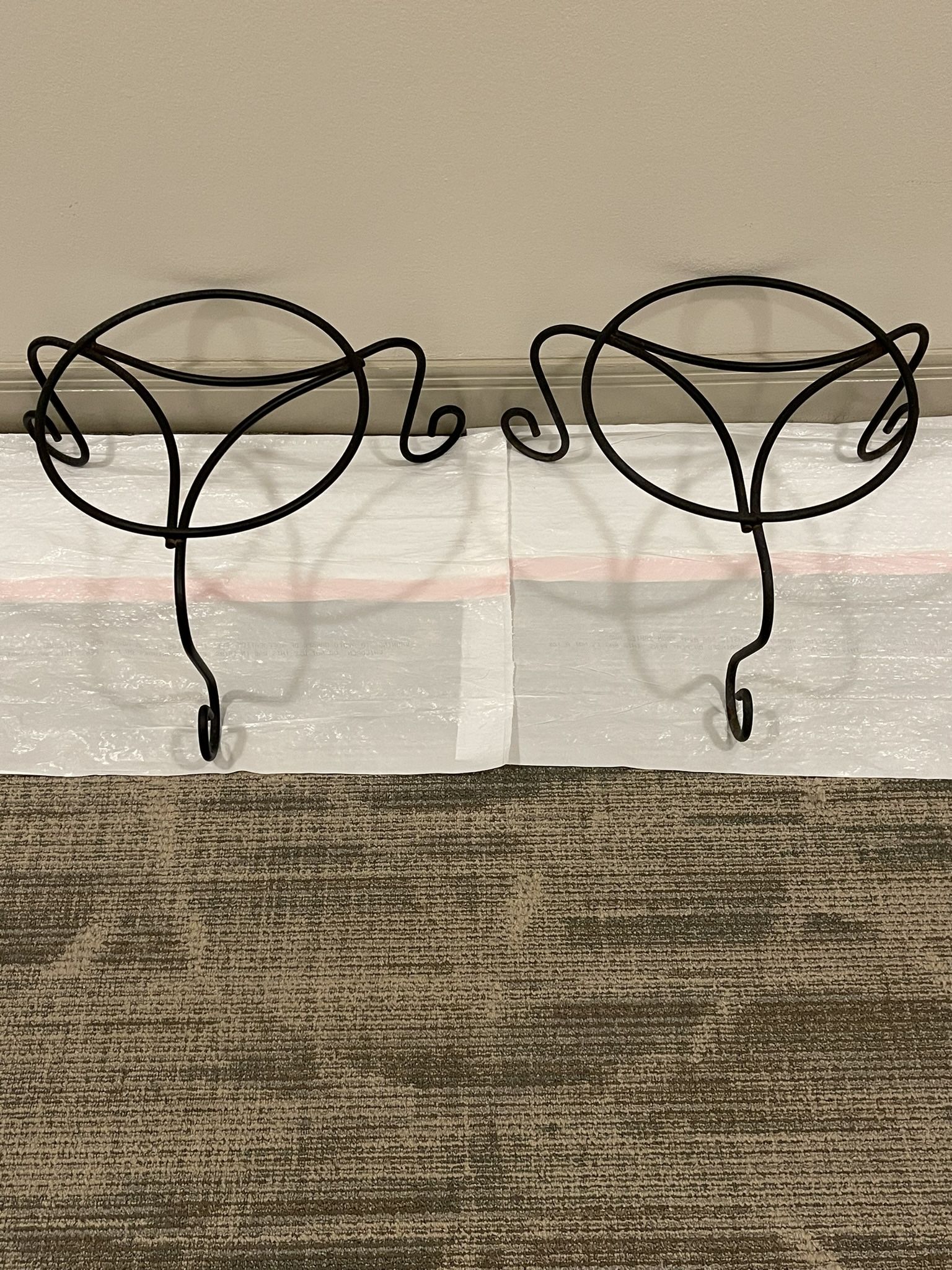 ROUND Steel PLANT STANDS - 9"H x 12"W - posted price is firm for BOTH STANDS purchased together.