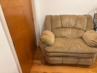 Oversized Tan Microfiber Armchair