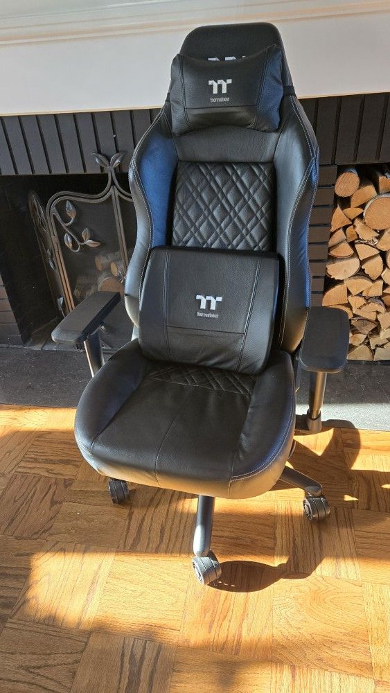Office Chair Leather Black Thermaltake Gaming