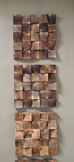 Geometric 3D Wood Wall Art Panels