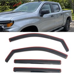 Fits 2019-2026 Chevrolet Silverado GMC Sierra 1500 Crew Cab In-Channel Window Visors