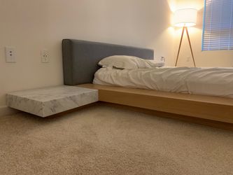 Custom white oak bed frame