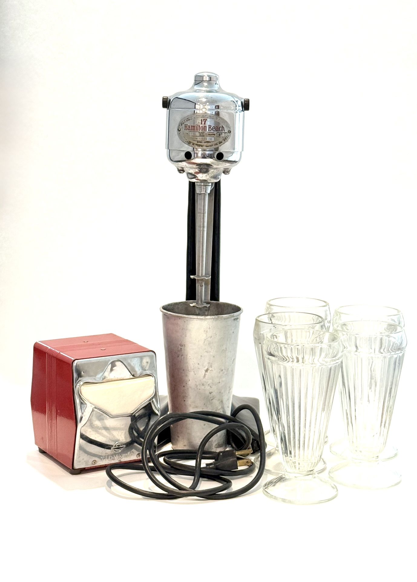 Vintage Hamilton Beach 17 Milk Shake Mixer Rare Black With Additional Items